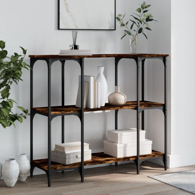 Berkfield Home Console Table Smoked Oak 102x35x90 cm Engineered Wood in Brown - Size: 102 x 35 x 90 cm - image 1