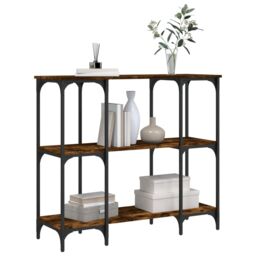 Berkfield Home Console Table Smoked Oak 102x35x90 cm Engineered Wood in Brown - Size: 102 x 35 x 90 cm - thumbnail 3