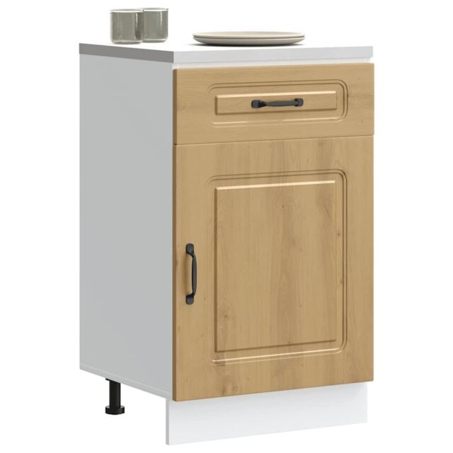 Berkfield Home Kitchen Base Cabinet Kalmar Artisan Oak Engineered Wood in Brown - image 1