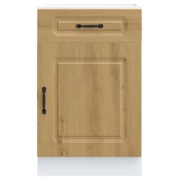 Berkfield Home Kitchen Base Cabinet Kalmar Artisan Oak Engineered Wood in Brown - thumbnail 4