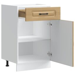 Berkfield Home Kitchen Base Cabinet Kalmar Artisan Oak Engineered Wood in Brown - thumbnail 5