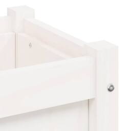 Berkfield Home Beautiful Garden Planter White 90x31x31 cm Solid Wood Pine - Size: 90 x 31 x 31 cm - thumbnail 9