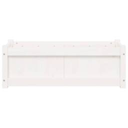 Berkfield Home Beautiful Garden Planter White 90x31x31 cm Solid Wood Pine - Size: 90 x 31 x 31 cm - thumbnail 5