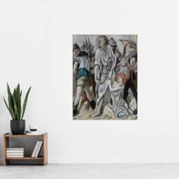 "Artery8 Jesus Christ & the Sinner Max Beckmann Wall Art Poster Print in Grey - Size: W12"" x H16""" - thumbnail 4