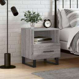Berkfield Home Modern Bedside Cabinet Grey Sonoma 40x35x47.5 cm Engineered Wood - thumbnail 2