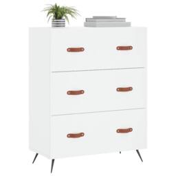 Berkfield Home Classic Chest of Drawers White 69.5x34x90 cm Engineered Wood - thumbnail 1