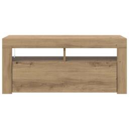 Berkfield Home TV Cabinet with LED Lights Artisan Oak 90x35x40 cm Engineered Wood - Size: 90 x 35 x 40 cm - thumbnail 6