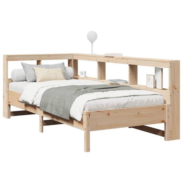 Berkfield Home Decorative Bookcase Bed without Mattress 75x190 cm Solid Wood Pine in Light Tan - image 1
