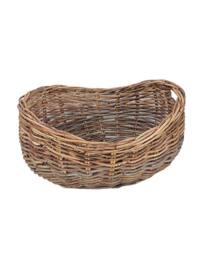 Dibor Traditional Style Hobas Two Tone Boat Fireplace Log Storage Basket - Medium in Natural - thumbnail 2