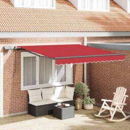 Berkfield Home Manual Retractable Awning with LED Red 300x250 cm - thumbnail 2