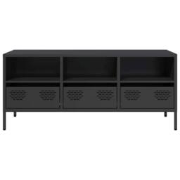 Berkfield Home TV Cabinet Black 101.5x39x43.5 cm Cold-rolled Steel - thumbnail 4