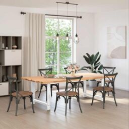 Berkfield Home Coffee Table Legs White 2 pcs 90x(72-73) cm Steel - thumbnail 2