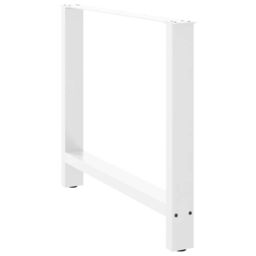 Berkfield Home Coffee Table Legs White 2 pcs 90x(72-73) cm Steel - thumbnail 4