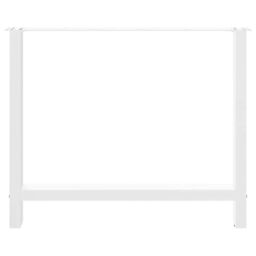 Berkfield Home Coffee Table Legs White 2 pcs 90x(72-73) cm Steel - thumbnail 5