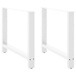 Berkfield Home Coffee Table Legs White 2 pcs 90x(72-73) cm Steel - thumbnail 1