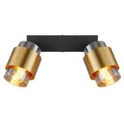 Netlighting Milley Twin Ceiling Spotlight Matt Black Smoke Glass Shade 2x E27 - thumbnail 4