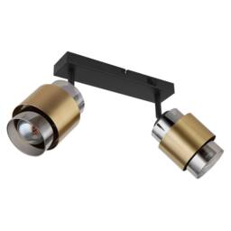 Netlighting Milley Twin Ceiling Spotlight Matt Black Smoke Glass Shade 2x E27 - thumbnail 2