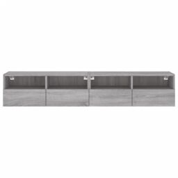 Berkfield Home TV Wall Cabinets 2 pcs Grey Sonoma 80x30x30 cm Engineered Wood - Size: 80 x 30 x 30 cm - thumbnail 8