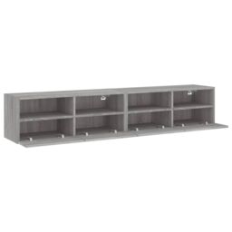 Berkfield Home TV Wall Cabinets 2 pcs Grey Sonoma 80x30x30 cm Engineered Wood - Size: 80 x 30 x 30 cm - thumbnail 7