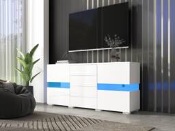 Rolipo Modern White High Gloss LED Sideboard TV Stand 140cm - thumbnail 3