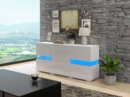 Rolipo Modern White High Gloss LED Sideboard TV Stand 140cm - thumbnail 2
