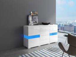 Rolipo Modern White High Gloss LED Sideboard TV Stand 140cm - thumbnail 6