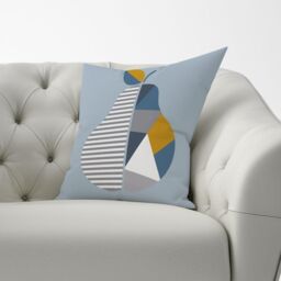 Warren Reed - Designer Geometric Pear Cushions in Blue - Size: 45 cm x 45 cm - thumbnail 3