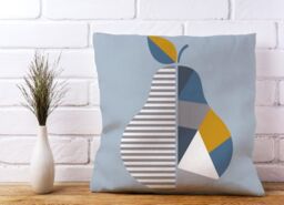 Warren Reed - Designer Geometric Pear Cushions in Blue - Size: 45 cm x 45 cm - thumbnail 2