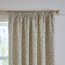 Voyage Maison Cervino Jacquard Pencil Pleat Curtain Pair in Blue - Size: 168 cm width x 229 cm drop - thumbnail 3