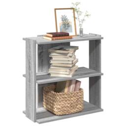 Berkfield Home Bookcase 3-Tier Grey Sonoma 60x30x60 cm Engineered Wood - Size: 60 x 30 x 60 cm - thumbnail 2