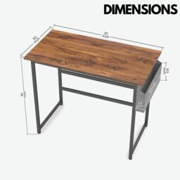 Rafaelo Mobilia Industrial Computer Desk With Storage Bag in Brown - thumbnail 6