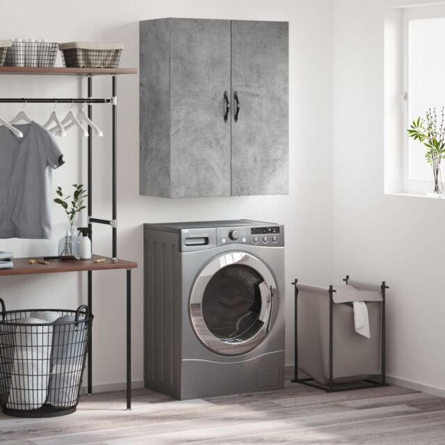 Berkfield Home Wall Mounted Cabinet Concrete Grey 69.5x34x90 cm Engineered Wood - image 1