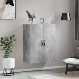 Berkfield Home Wall Mounted Cabinet Concrete Grey 69.5x34x90 cm Engineered Wood - thumbnail 3