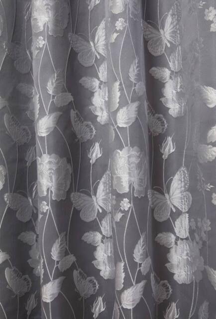 New Edge Blinds Meadows Lined Eyelet Jacquard Curtains in Grey - Size: 168 cm width x 183 cm drop - image 1
