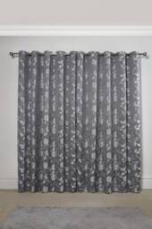 New Edge Blinds Meadows Lined Eyelet Jacquard Curtains in Grey - Size: 168 cm width x 183 cm drop - thumbnail 3