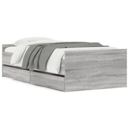 Berkfield Home Bed Frame with Drawers Grey Sonoma 90x190 cm Single - thumbnail 2