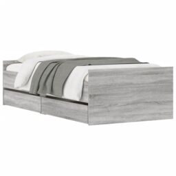 Berkfield Home Bed Frame with Drawers Grey Sonoma 90x190 cm Single - thumbnail 3