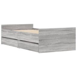 Berkfield Home Bed Frame with Drawers Grey Sonoma 90x190 cm Single - thumbnail 4