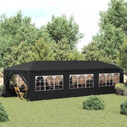 Berkfield Home Party Tent 3x9 m Anthracite in Black - thumbnail 2