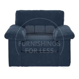 Furnishings For Less UK Delta Large Fabric Armchair Sofa Padded Arms Jumbo Cord in Blue - thumbnail 1