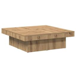 Berkfield Home Durable Coffee Table Artisan Oak 90x90x28 cm Engineered Wood in Brown - Size: 90 x 90 x 28 cm - thumbnail 6