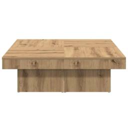 Berkfield Home Durable Coffee Table Artisan Oak 90x90x28 cm Engineered Wood in Brown - Size: 90 x 90 x 28 cm - thumbnail 5
