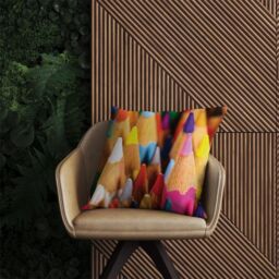 Warren Reed - Designer Colouring Pencils Outdoor Cushion in Pink - Size: 60 cm x 60 cm - thumbnail 2