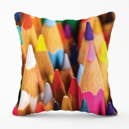 Warren Reed - Designer Colouring Pencils Outdoor Cushion in Pink - Size: 60 cm x 60 cm - thumbnail 1