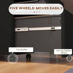 STILVORA Metal Filing Cabinet with 3 Drawers & Lock, Black - thumbnail 9