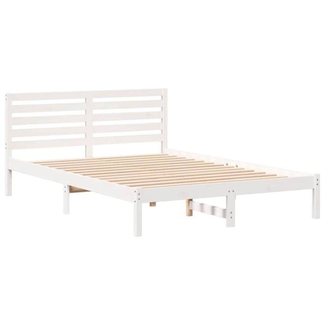 Berkfield Home with Headboard White 140 x 220 cm Solid pine wood - image 1
