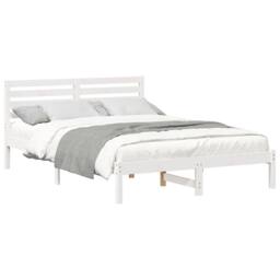 Berkfield Home with Headboard White 140 x 220 cm Solid pine wood - thumbnail 3