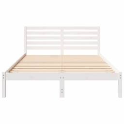 Berkfield Home with Headboard White 140 x 220 cm Solid pine wood - thumbnail 5