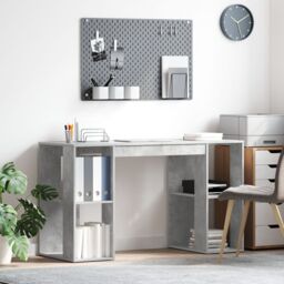 Berkfield Home Grey Computer Desk Concrete grey - thumbnail 1