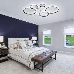 NIVOR 5 Ring Ceiling Fan with Light & Remote Control LED Dimmable Quiet in White - thumbnail 8